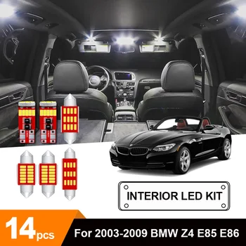 

14pcs White Bulb LED Car Light Interior Kit For 2003-2008 2009 BMW Z4 E85 E86 Map Dome Trunk Glove Box Lamp