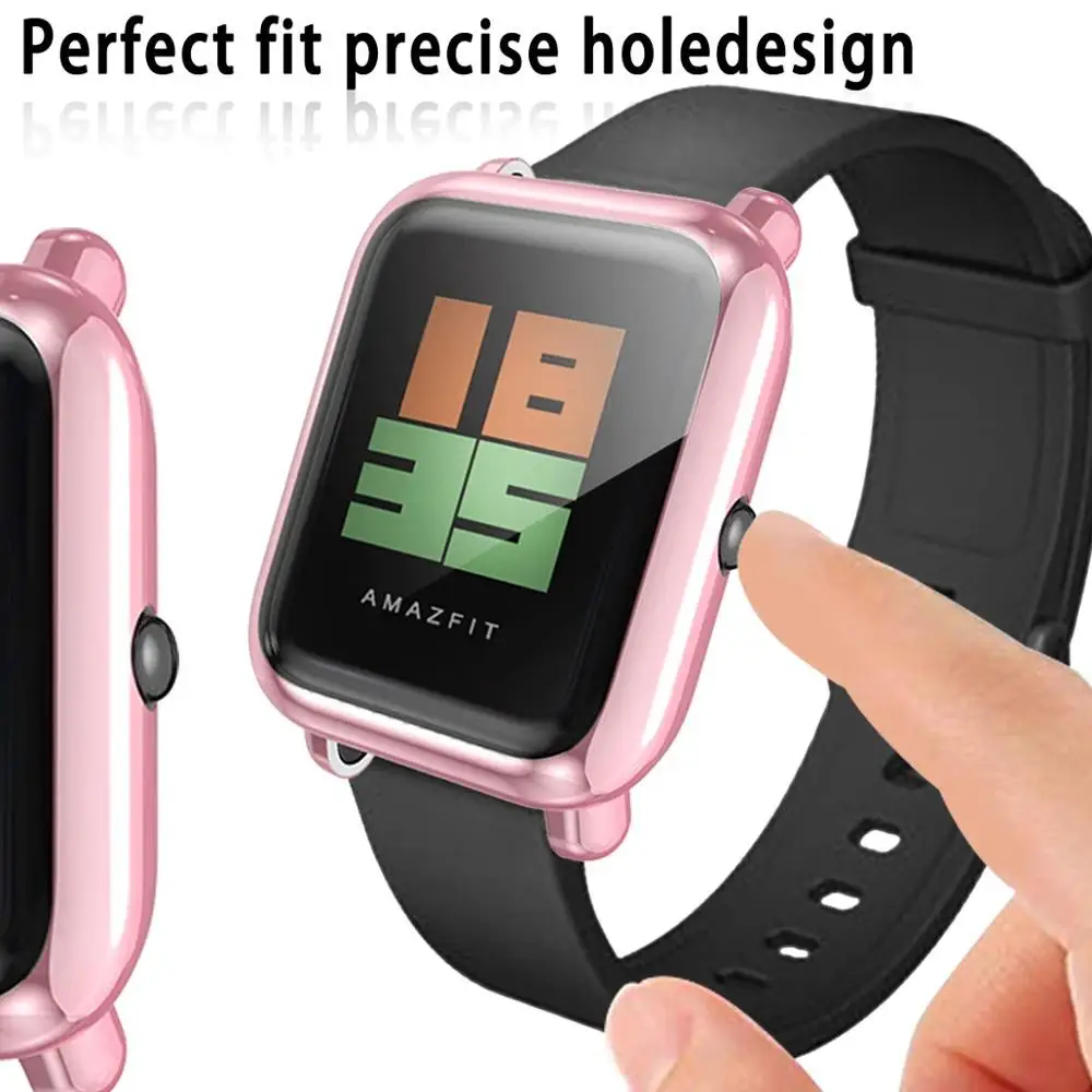 Тонкий цветной защитный чехол для экрана из ТПУ для часов Huami Amazfit Bip Younth с защитой экрана