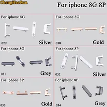 ChengHaoRan 1 комплект для iPhone 8G 8Plus 8P Выходная Мощность Кнопка громкость, выключение звука Кнопка ключ боковые кнопки полный комплект Ремонт Запчасти Замена
