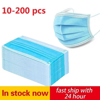

10-200pcs Disposable Mask Face Mouth Anti Dust Protect Earloop Non Woven Dustproof Mask for Mouth with 3 Layers Filter