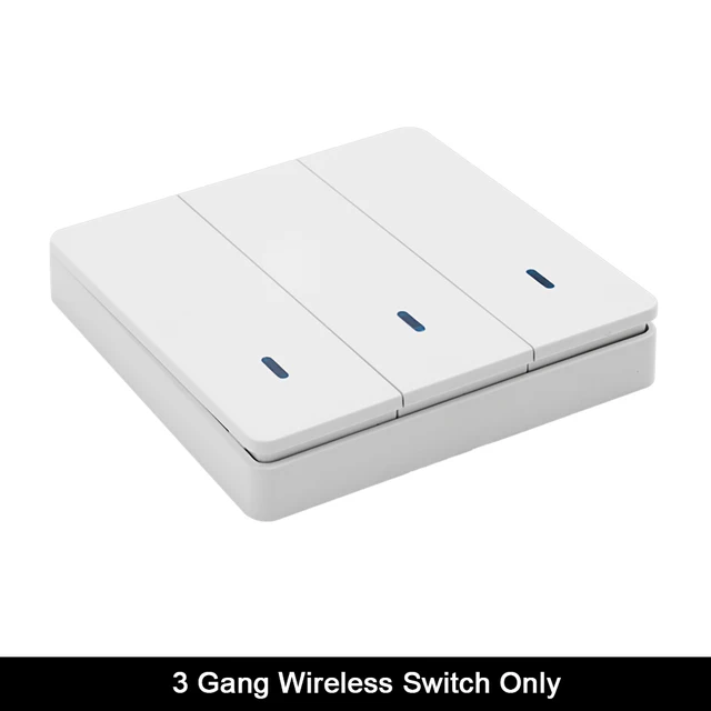 Rubrum Wall Switch 433Mhz Wireless RF 86 Wall Panel Transmitter Switch and AC 110V 220V Relay Receiver For Home Light LED Lamp 3 Gang Switch