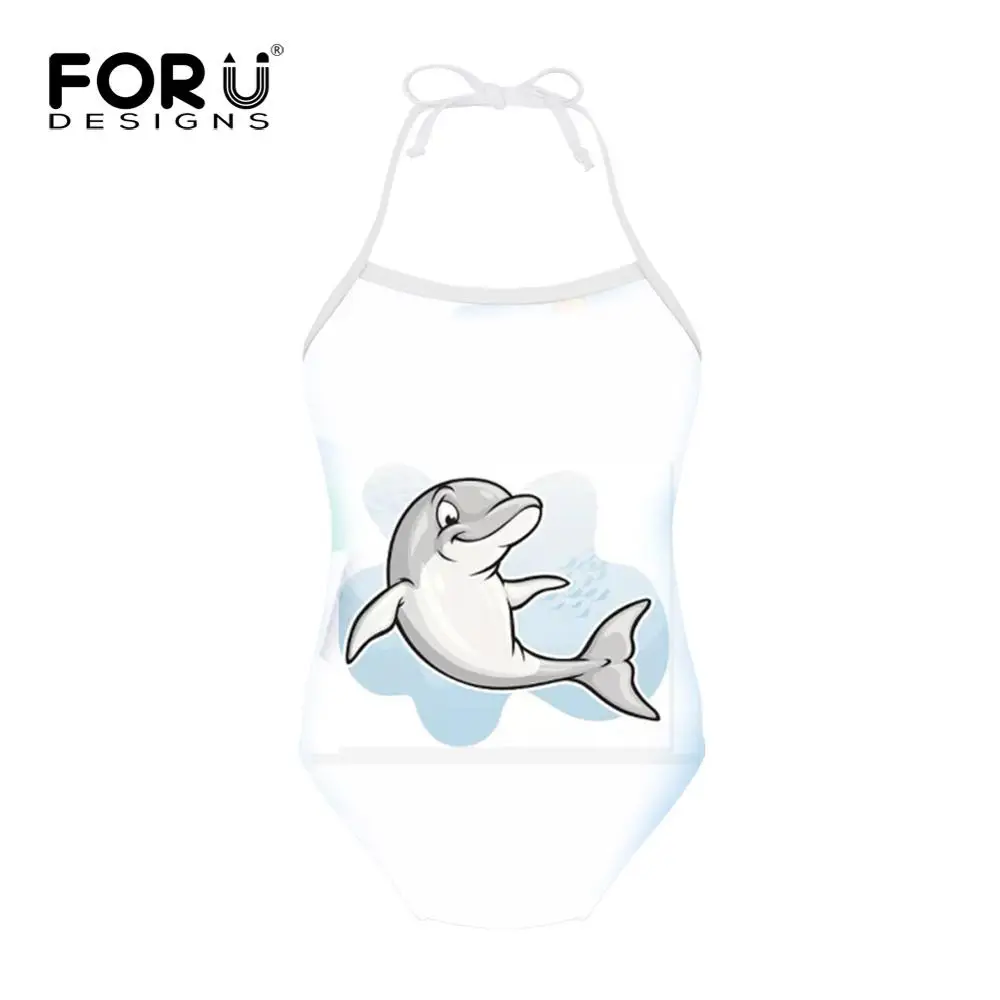 HMP009BS FORUDESIGNS/милый цельный костюм с принтом дельфина; купальный костюм для девочек; детская одежда для купания; одежда для купания для малышей; летний купальный костюм - Цвет: HMP009BS