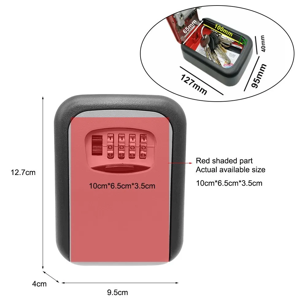 Сейф для хранения ключей 4-кодовый замок ящик настенный Сейф с ключом безопасности брелок для ключей