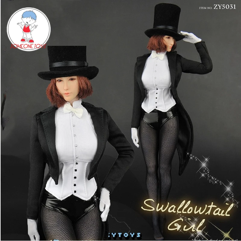 

ZYTOYS ZY5031 1/6 Female Swallowtail Costume Set 12'' Girl Clothes Suit Set For 12" Action Figure Toys Accessories