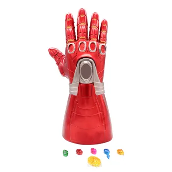 

[New] Costume party Marvel Avengers Final battle LED Light Iron Man Gloves model toy Stones can be separated Action Figure model