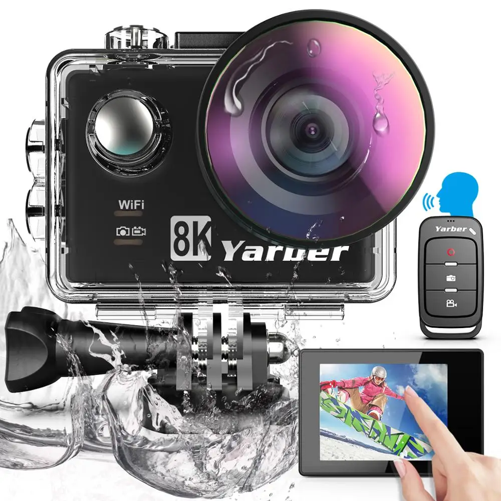 Yarber 8K экшн Спортивная камера wifi 4K 60fps велосипедный шлем Экшн-камера s 40M Водонепроницаемый Дайвинг видео видеорегистратор с удаленным прилож... Yarber 8K экшн Спортивная камера wifi 4K 60fps велосипедный шлем Экшн-камера s 40M Водонепроницаемый Дайвинг видео видеорегистратор с удаленным прилож...