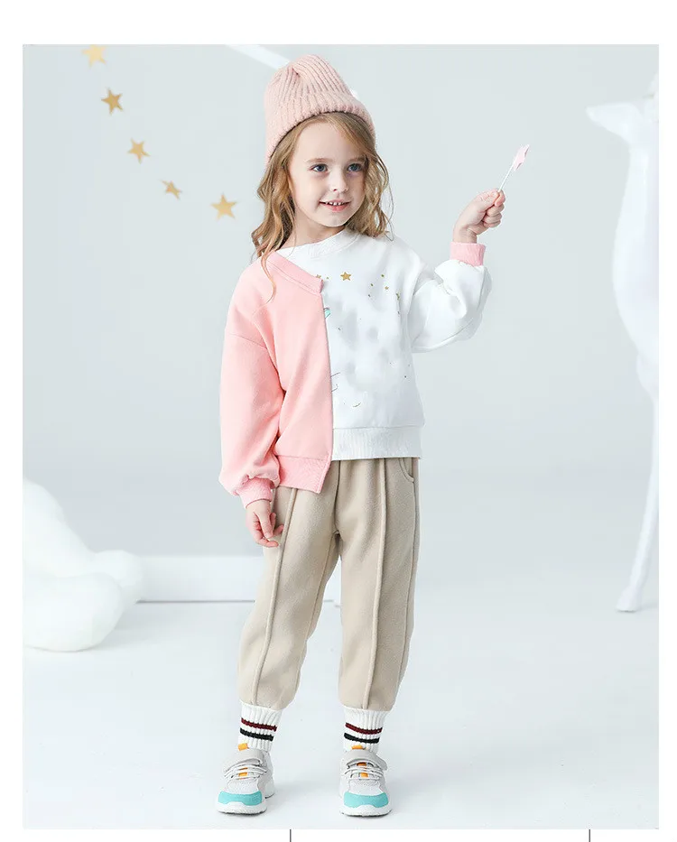 Г., Осень-зима, стиль, утепленные вельветовые штаны для девочек модные повседневные детские штаны для девочек, штаны-шаровары для маленьких девочек#8130