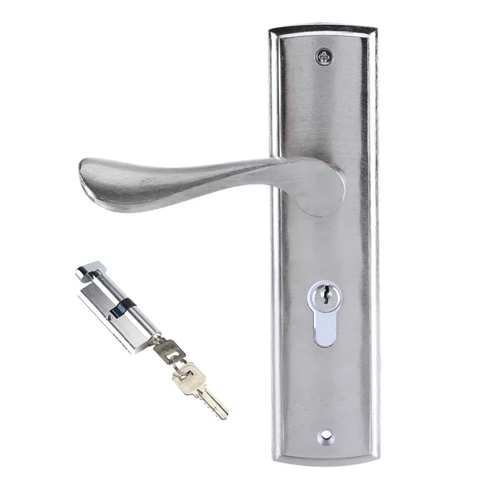 

Aluminum Door Lock Interior Home Door Handle Lock Durable Front Back Lever Latch Lock Cylinder Security with Keys Accessories