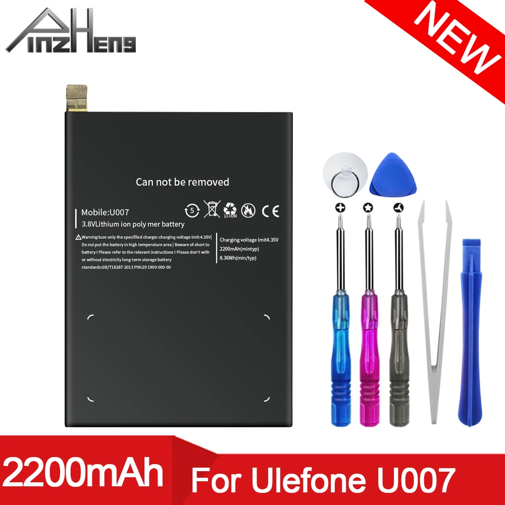 PINZHENG New 2200mAh Phone Battery For Ulefone U007 Replacement Bateria Li-ion Polymer Smart Batteries | Мобильные телефоны и