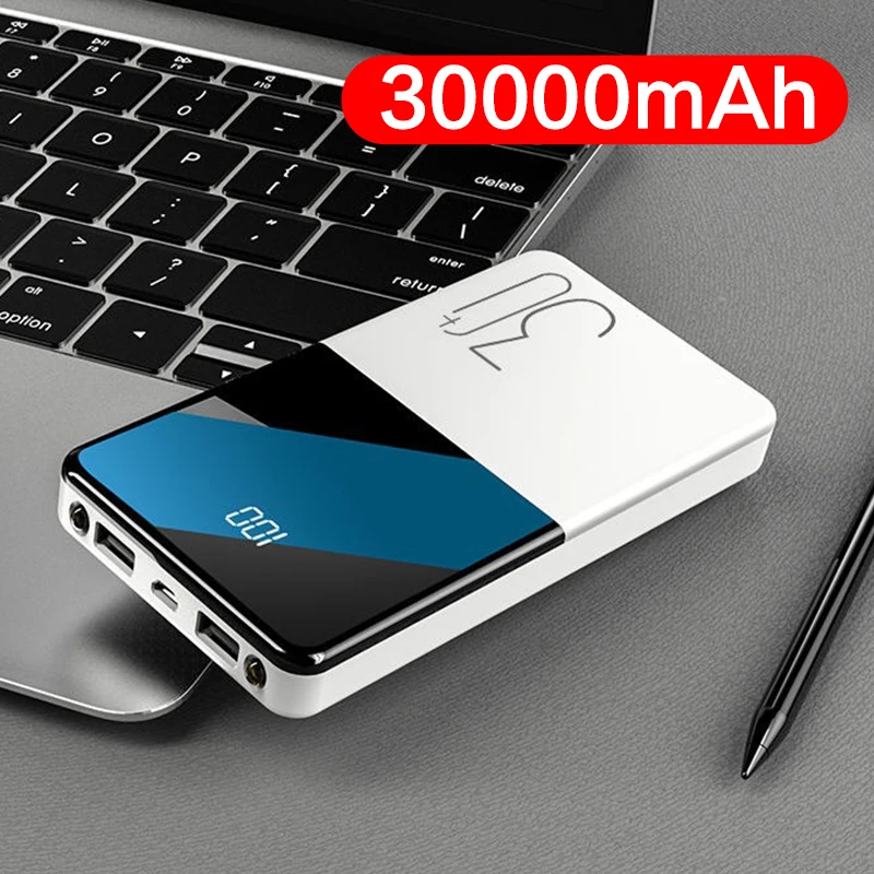 Портативное зарядное устройство с двумя USB-портами 30000 мАч мобильный телефон