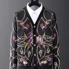 AH101235, модные мужские свитера,, Подиумные, Роскошные, известный бренд, Европейский дизайн, вечерние, Стильная мужская одежда