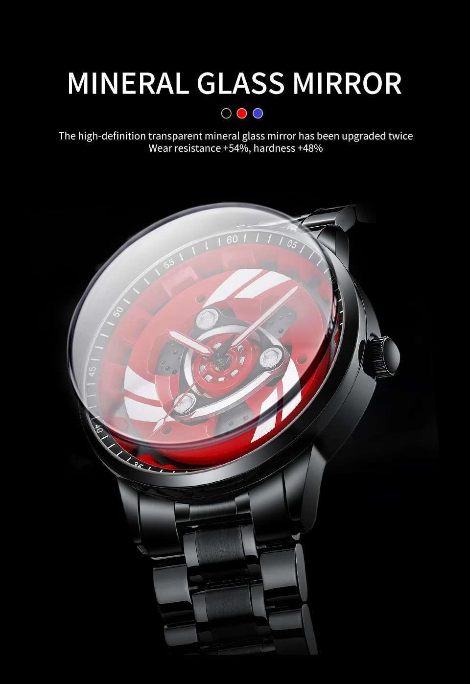 Original 3D Men's Watches Waterproof Motorcycle Rim Watch Quartz Men's Sports Watches For Men Clock Mens Spinning Watches Sneakatelier