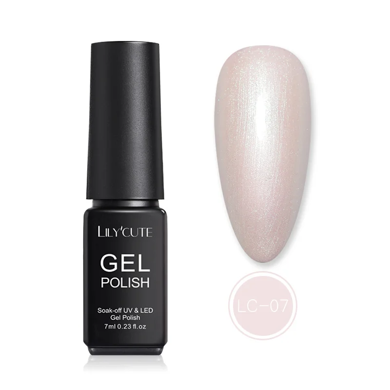 shell gel 07 LILYCUTE 7 мл УФ-гель для ногтей блики блестки замачиваются УФ-гель лак Цветной Гель-лак для ногтей DIY лак для ногтей - Цвет: shell gel 07