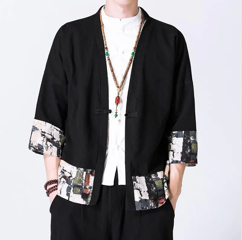 Кимоно для мужчин Yukata традиционное японское кимоно для мужчин s кимоно куртка рубашка костюм самурая одежда косплей китайское кимоно AA001 - Цвет: 1