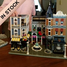 10255 создатель сборки квадратный романтический ресторан 15019 4122 шт уличный вид модели строительные блоки кирпичи образовательные игрушки