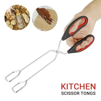

Multifunctional Scissor Tongs Stainless Steel Scissor Cooking Barbecue Tongs for Family Camping Picnic Kitchen Accessories 1PC