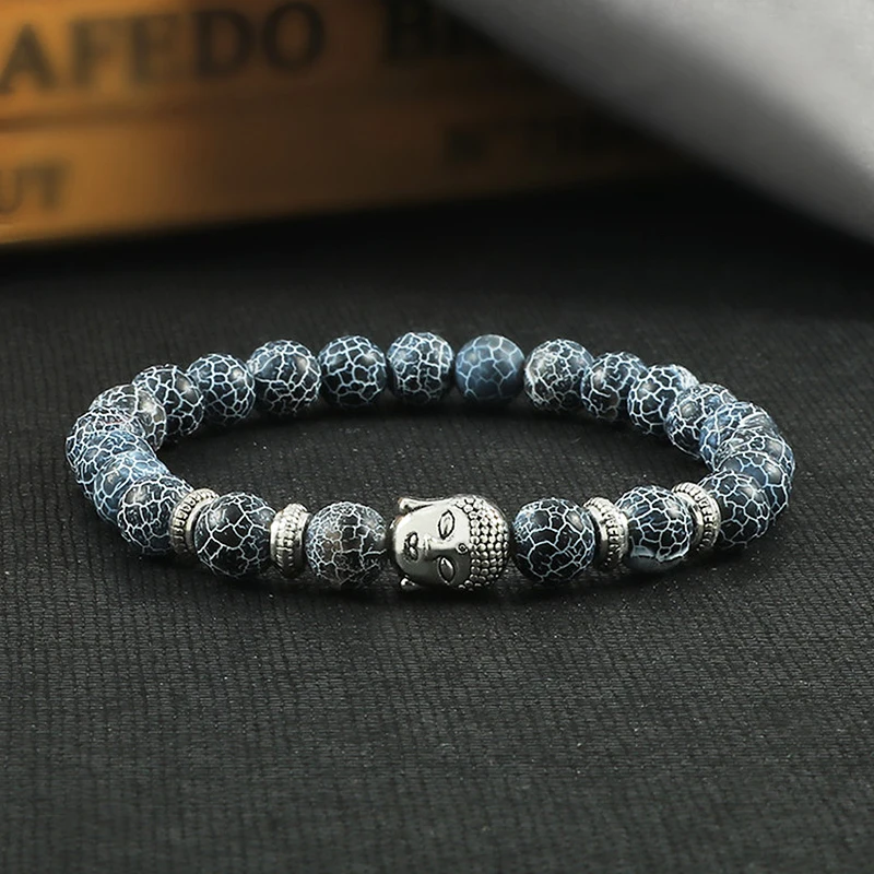 Precio reducido Natural Ojo de tigre negro piedra de Lava pulsera para hombres mujer Yoga cuentas de oración Cabeza de Buda pulseras del encanto pulsera joyería de moda gBQLxaXkRO9