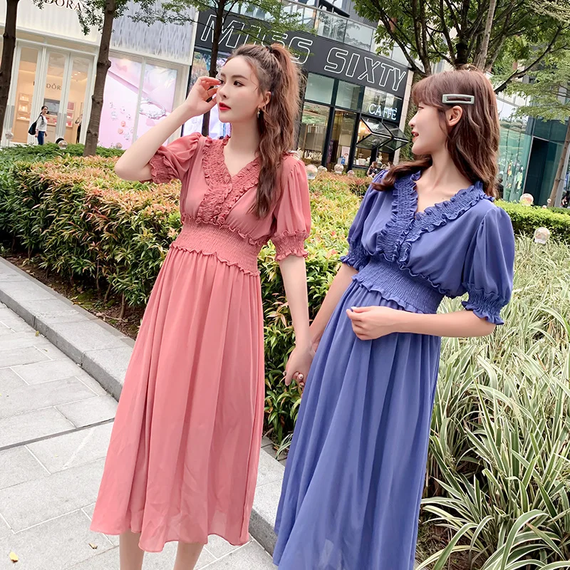 

Maternity Clothes Summer New Style Chiffon Large Size Ladies' Elegant Best Friend Belly Covering Long Skirts Freaky Dress Crew N