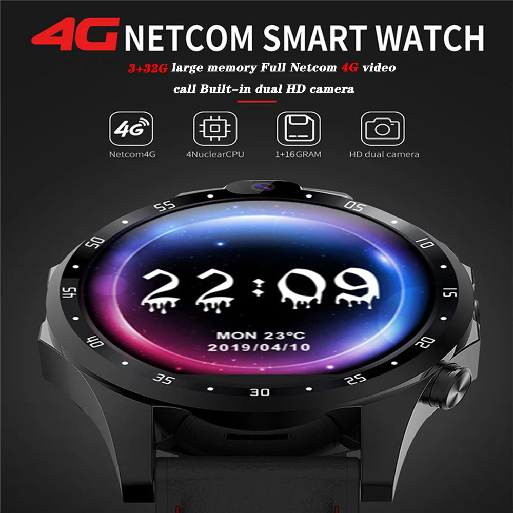 4G GPS Smart Watch Man Woman Heart Rate Tracker 800mAh 1.6inch Double
5MP Camera Waterproof Wrisatband Sport SmartWatch 3+32G