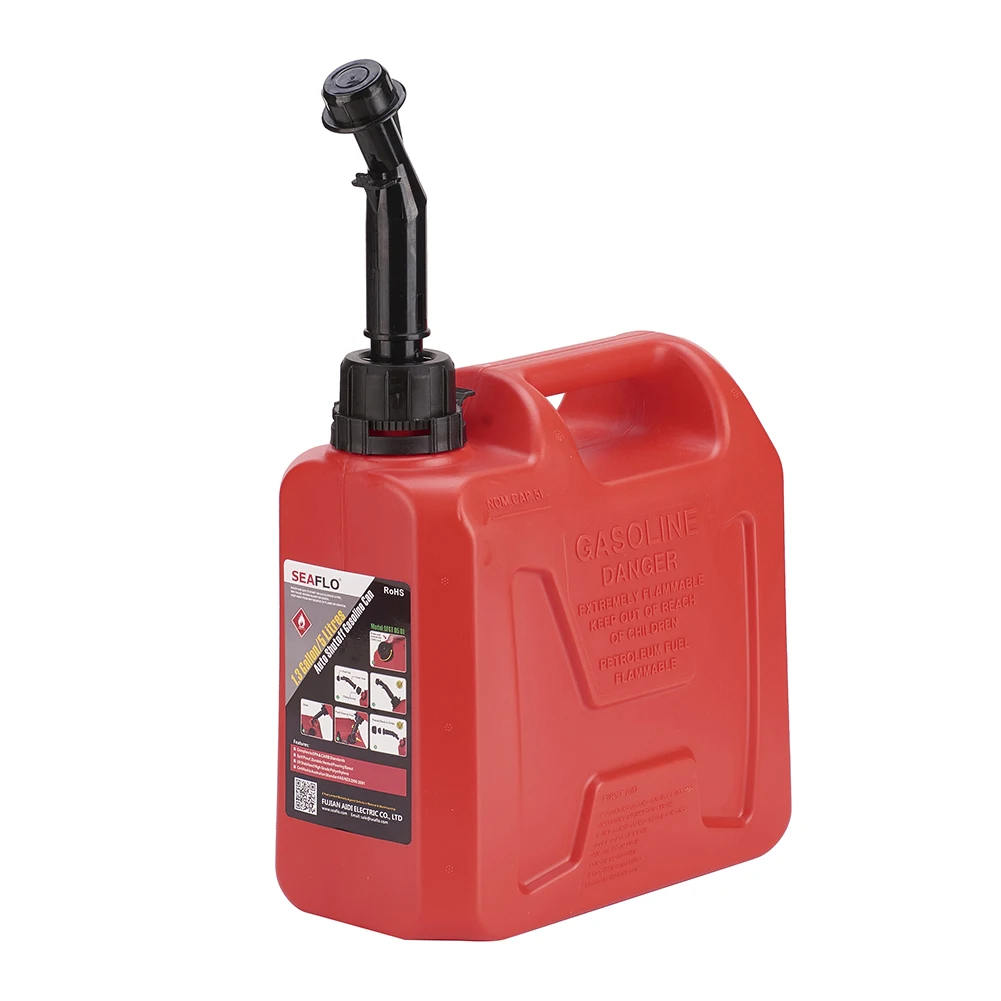 RED 5L топливные баки пластиковые запасные бензиновый контейнер крепление мотоцикла бензин масло канистры для автомобиля - Название цвета: RED