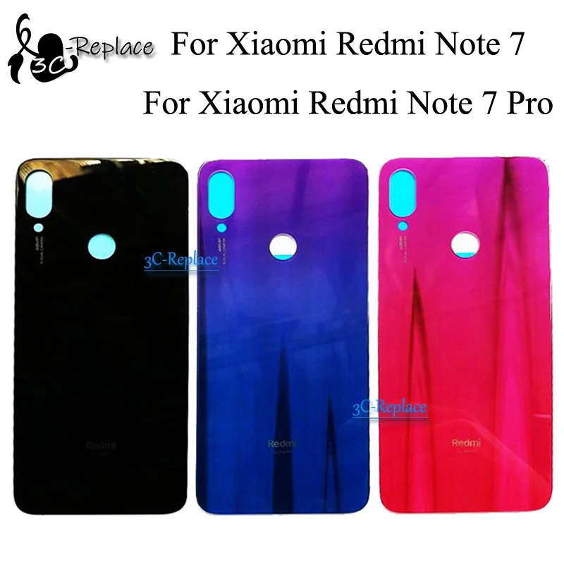 

New 6.3 inch For Xiaomi Redmi Note 7 / Redmi Note7 Pro Global Version Back Battery Cover Door Housing case Rear Glass parts