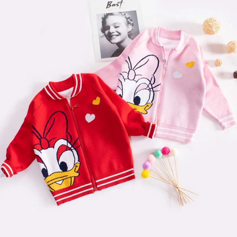 Зимний свитер для девочек кардиган на весну и осень новая милая бейсбольная