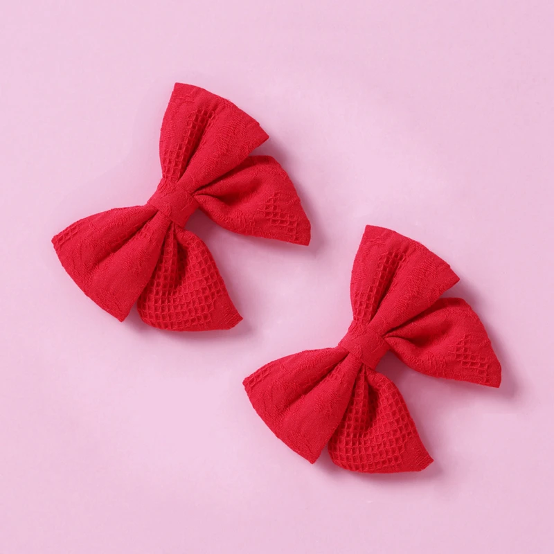 crochet baby accessories 2Pcs/Lot Broche Cheveux Baby Bow Hair Clip Girl Hairpins Children Jacquard Cotton Cute Hair Accessories Infant Barrette Hairclip cool baby accessories Baby Accessories