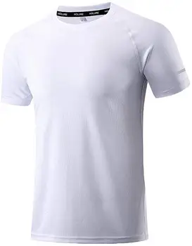

HT18209 Men's Mesh Quick-Dry Short Sleeve Workout Shirt Short Casual Cotton O-Neck