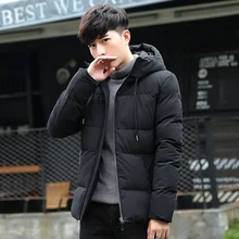 Повседневная мужская куртка, осенне-зимний стиль, светильник, верхняя одежда, приталенное пальто, хлопок, толстая, теплая, с капюшоном, мужская куртка, пальто