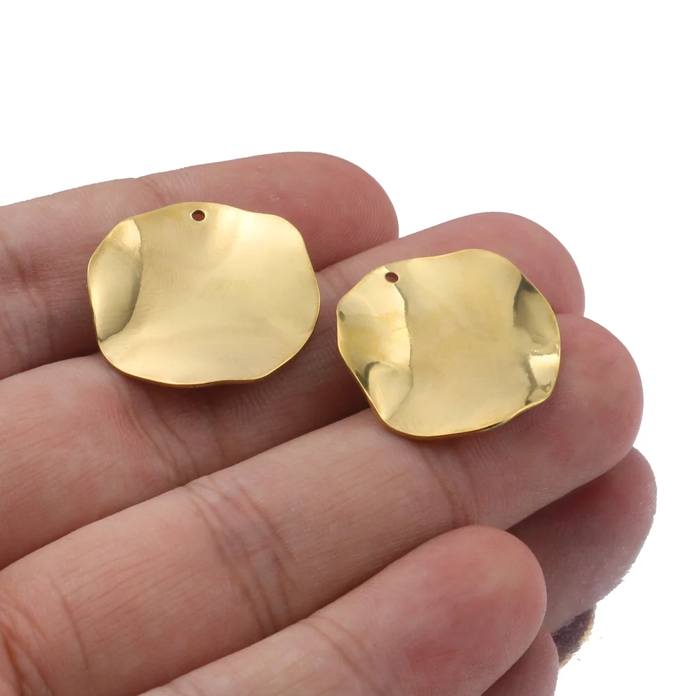 10pcs/lot Gold Stainless Steel Irregular Earrings Format Charms Pendants  DIY Connection Keychain Jewelry Making Accessories