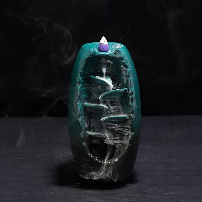 

RONGHEREN Backflow Incense Burner Aromatherapy Furnace Aromatic Home Crafts Incense Creative Buddha Statue Incense Holder