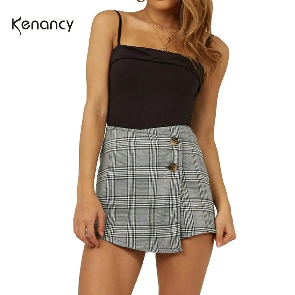 Женские Асимметричные шорты Kenancy повседневные облегающие со средней талией и