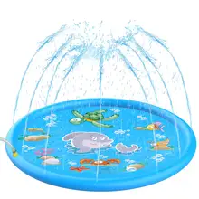 Alfombrilla de agua inflable para niños, colchoneta rociadora redonda para jugar a salpicaduras de agua, para patio, diversión al aire libre, 100/170/200cm
