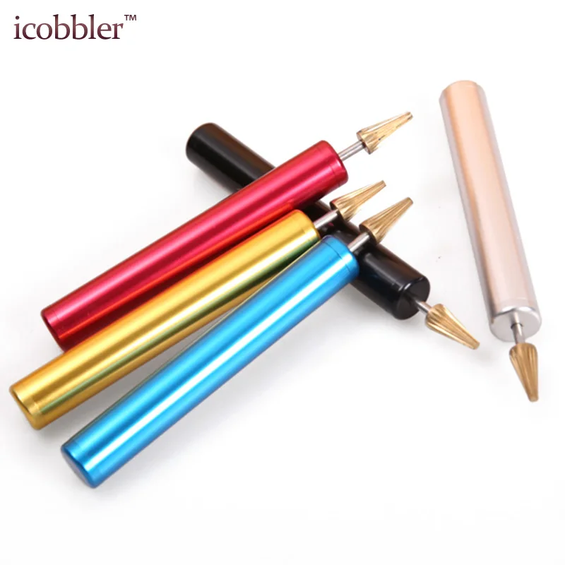 Leather Craft Edge Oil Pen Leather Dye Pen Stainless Steel Brush Brass Head Applicator Paint Roller Tools for Leathercraft DIY