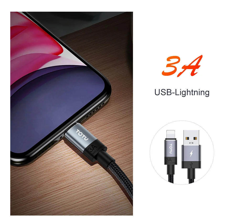 TOTU для usb c к Lightning зарядный кабель для iPhone xs max xr 8 7 6s plus 5 11 ipad pro быстрое зарядное устройство PD кабель короткий 25 см 2 м 3A