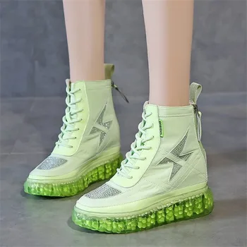 

2020 Spring Autumn Women Canvas Shoes Women's Fashion Casual Breathable high-top Shoes Platform Vulcanize Shoes Zapatillas Mujer