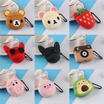 

Wireless Bluetooth Headset Case For Airpods Pro Case Silicone Cartoon Bear Earpods Cover For Apple Air pods Pro 3 Cases Keychain
