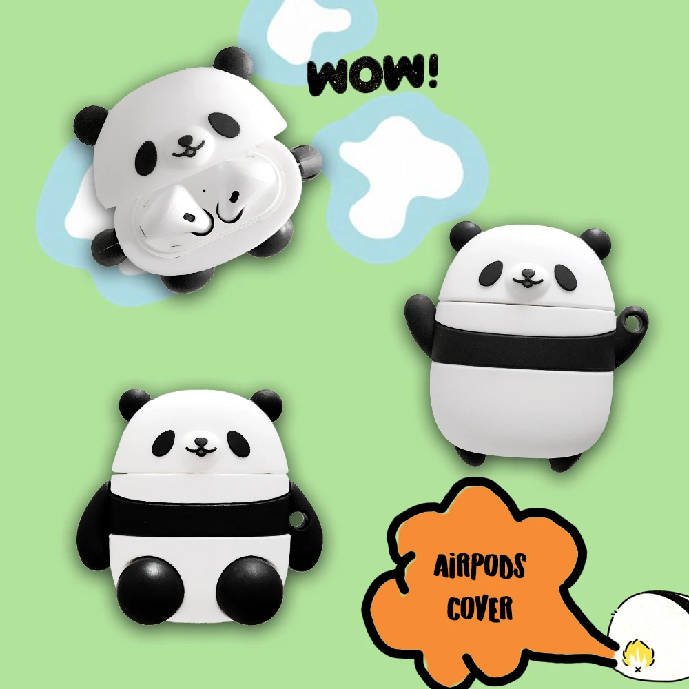 

Earphone Case for AirPods 2 Case Cute panda Silicone Cartoon Animal Cover for Apple AirPods Case Protective Accessories