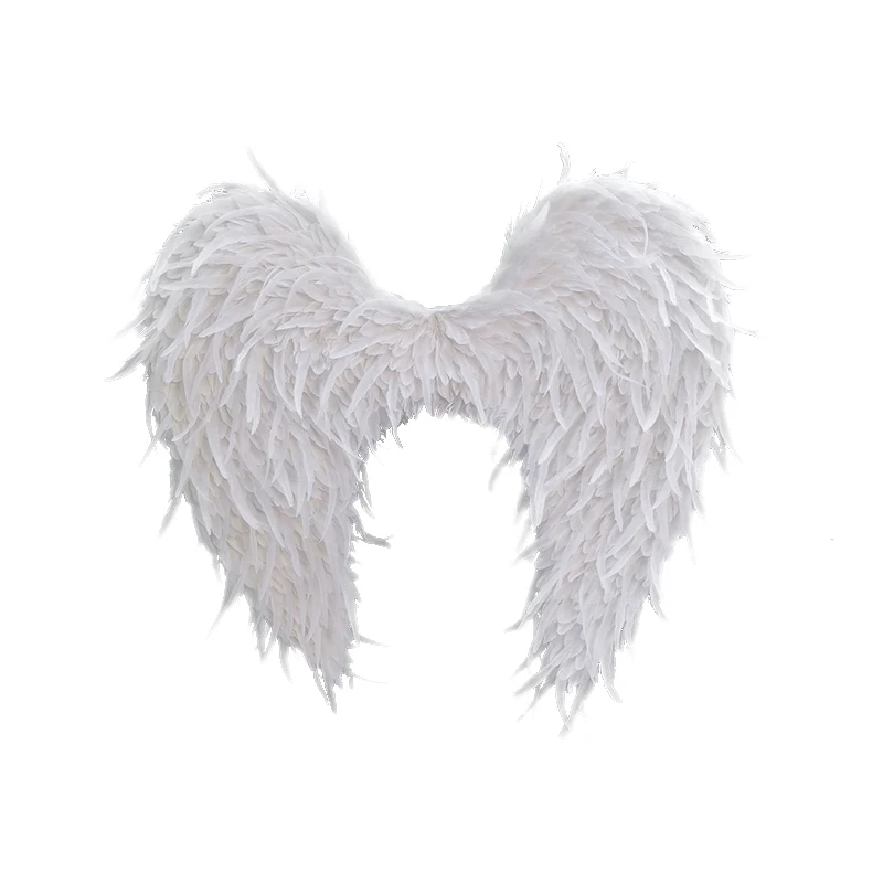 

High quality Luxurious white ANGEL WINGS creative wedding Photography large size COS play props pure handmade 125*125cm