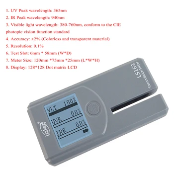 

LS163 Window Tint Meter Solar Film Transmission, uv Tint mete Filmed Glass Tester ,glass film tester Linshang