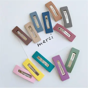 

Fashion Women Girls Candy Color Square Hair Clip BB Hairpins Metal Barrettes Styling Tools Hair Accessories for Daily Life