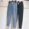 Boyfriend Jeans For Women High Waist  Plus Size  Softener Full Length Denim Harem Pants Retro Blue Gray 4xl 5xl ► Photo 1/6