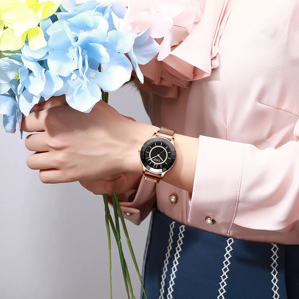 CURREN 9066, Роскошные Кварцевые часы, модный дизайн, очаровательные Стразы, женские часы с ремешком из нержавеющей стали, женские часы, reloj mujer