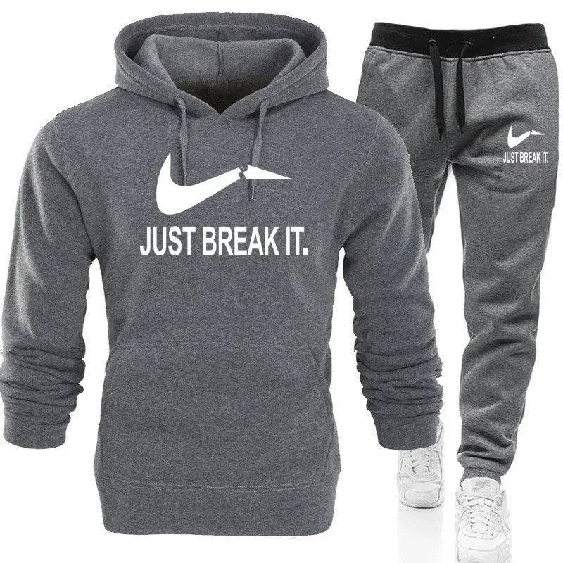 

New Tracksuit men Sportswear Set Fleece Hoodie suit letter print hoodie Malechandal hombre Spring Autumn winter hoodie+Pants Set