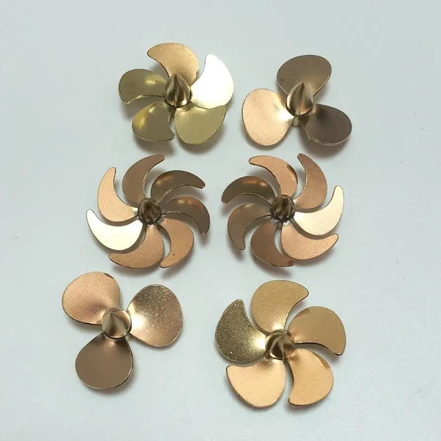 真ちゅう製プロペラ直径2mm/3mm,26mm/28mm,3/5/7ブレード,静的