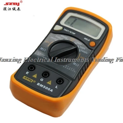 BM500A 100 V/250 V/500 V/1000 V 2000M Ом цифровые испытания сопротивления изоляции измерители сопротивления Мегаомметр мегомметр