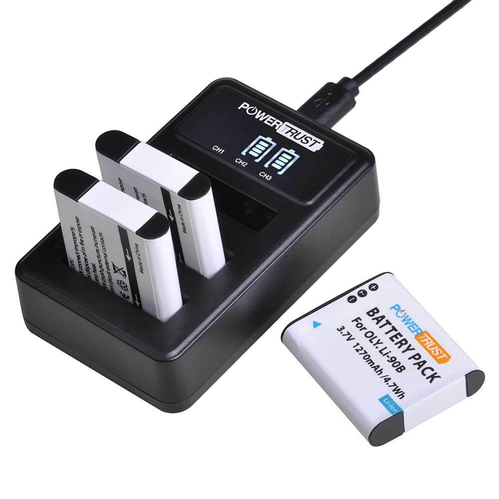 4x LI-90B LI 90B LI-92B Li90B Battery and Charger for Olympus Tough TG-6 TG-5 TG-Tracker SH-1 SH-2 SP-100 IHS Tough TG-1 TG-2