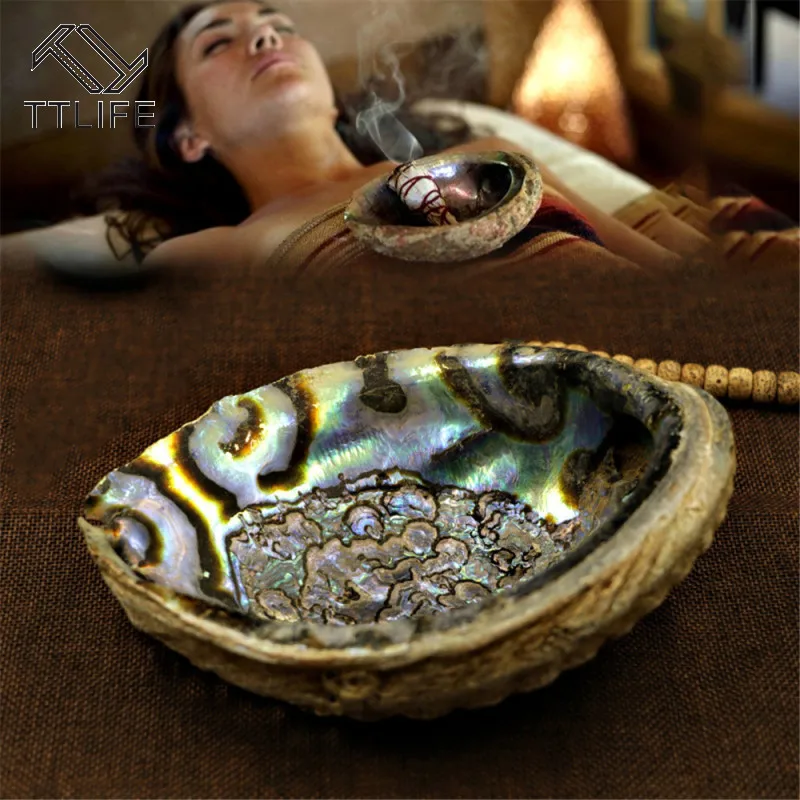 TTLIFE Abalone Shell Smudge Kit Wooden Tripod for White Sage Stick Room Purification Smoke Supplies Multifunction Home Decor