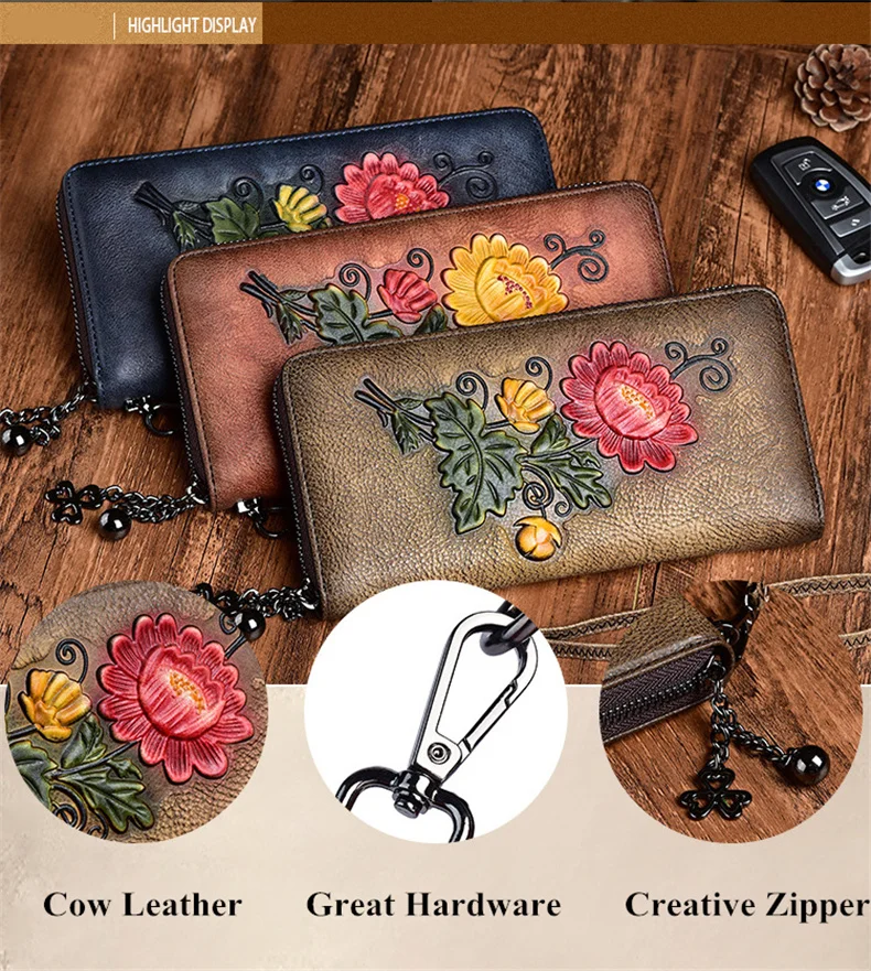 Южная гусиная натуральная кожа женские кошельки женские винтажные длинные клатчи кошельки высокое качество сумка для денег держатель для карт дорожные кошельки