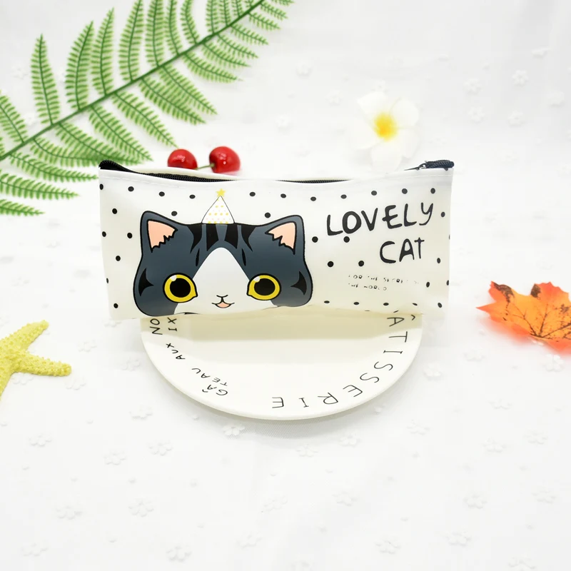 16 шт. милый чехол-карандаш для девочек kawaii cat, школьный чехол-карандаш, силиконовый чехол для канцелярских принадлежностей, канцелярские принадлежности для офиса и школы